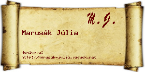 Marusák Júlia névjegykártya